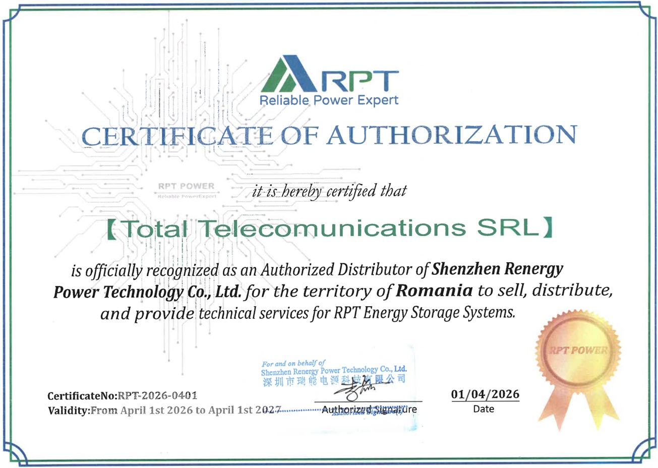 Certificat autorizare